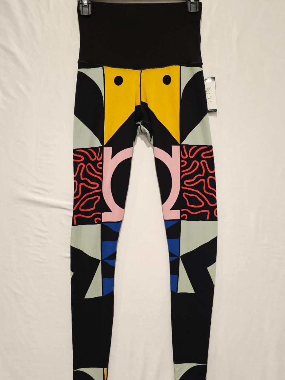 Eva Varro Double Layer Leggings High Waisted Geometric Abstract Colorful Size S